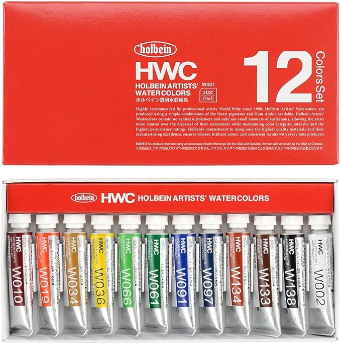 Acuarelas Profesionales Holbein Artist 12 colores