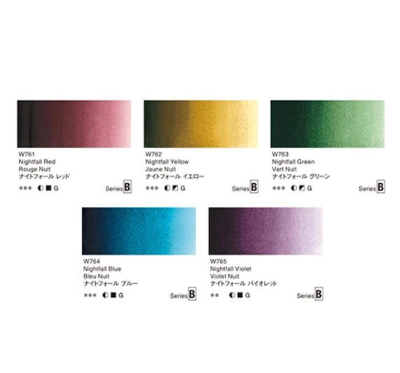 Set Acuarelas Holbein Nightfall 5 Colores Especiales