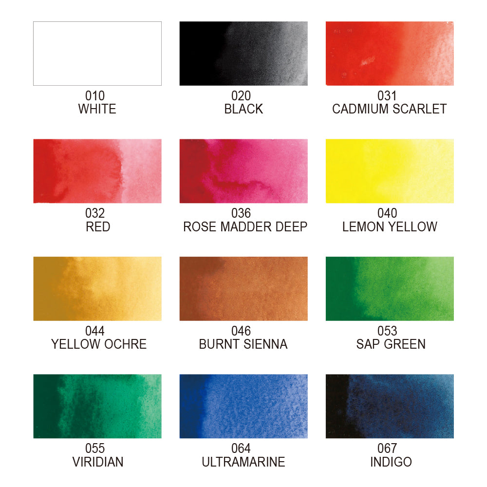 Set de Acuarelas Kuretake Gansai Tambi - 12 colores