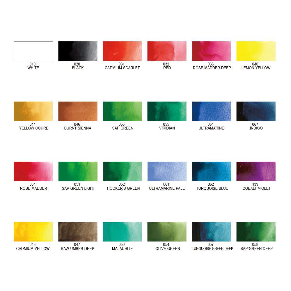 Set Acuarelas Kuretake Gansai Tambi - 24 Colores