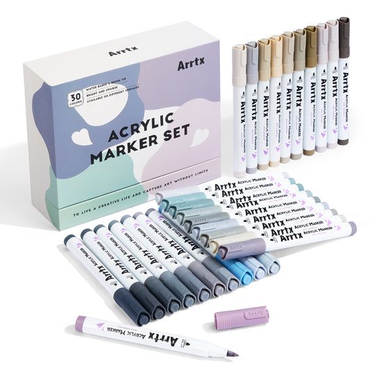Marcadores Acrílicos Arrtx 30 Colores, Paleta E - Colores Desaturados