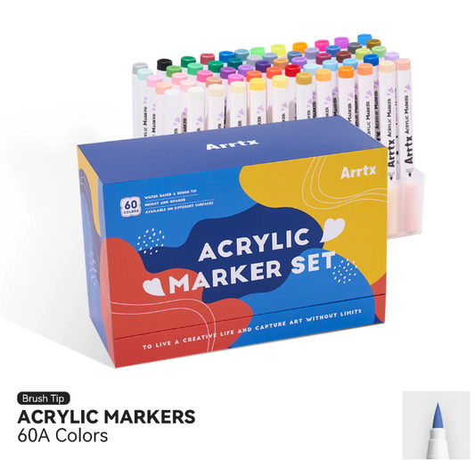Marcadores Acrílicos Arrtx 60 Colores, Paleta "A" - Colores Vivos