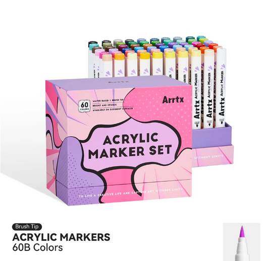 Marcadores Acrílicos Arrtx 60 Colores, Paleta "B" - Colores Anime