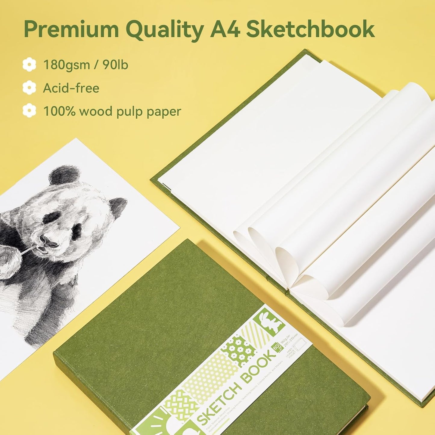 Cuaderno de bocetos (Sketchbook) Arrtx A4, 60 hojas