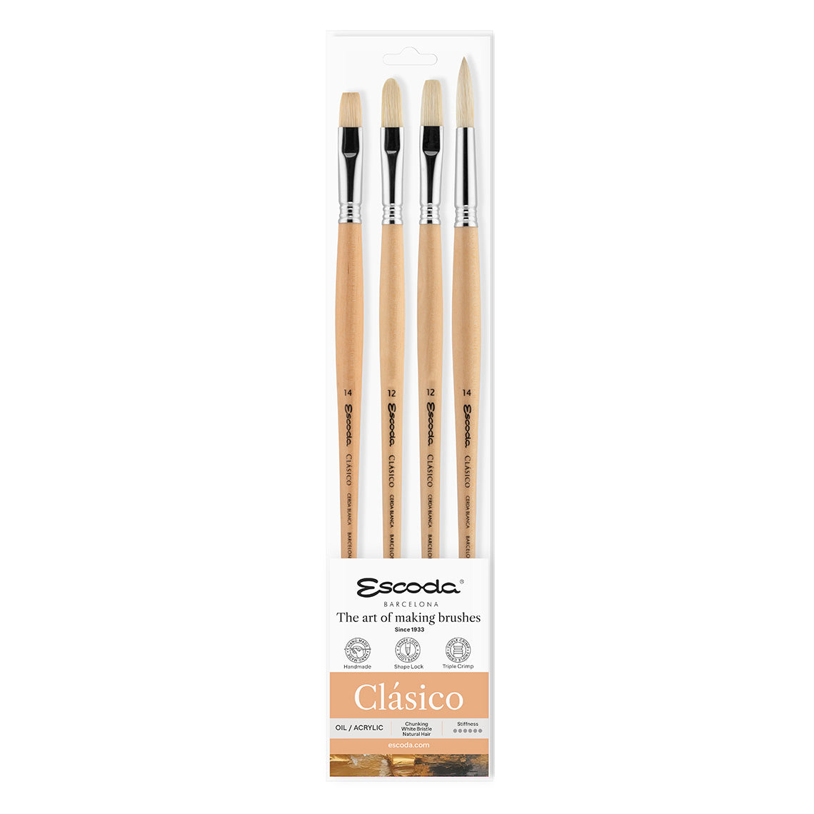 Set de 4 Pinceles Escoda - Linea Clásico