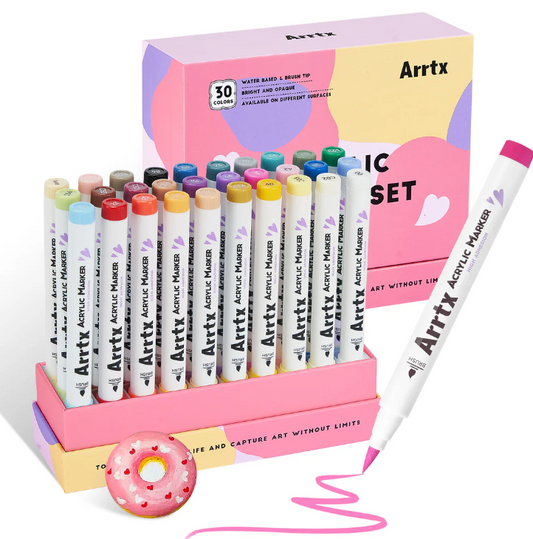 Marcadores Acrílicos Arrtx 30 Colores, Paleta D - Colores Mixtos