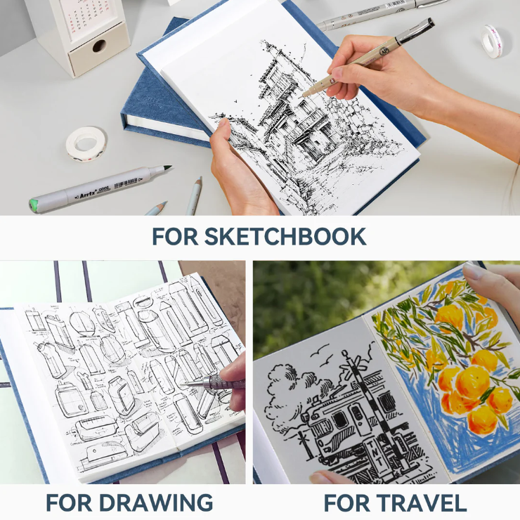 Cuaderno de bocetos (Sketchbook) Arrtx A6, 60 hojas