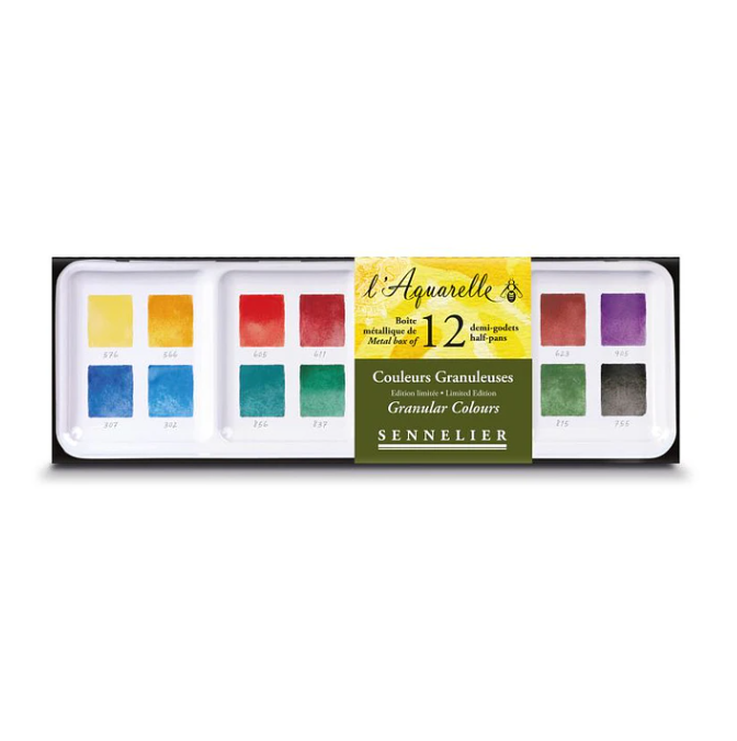 Set Acuarelas Sennelier Edición Limitada 12 Colores Granulados + 12 espacios Vacíos