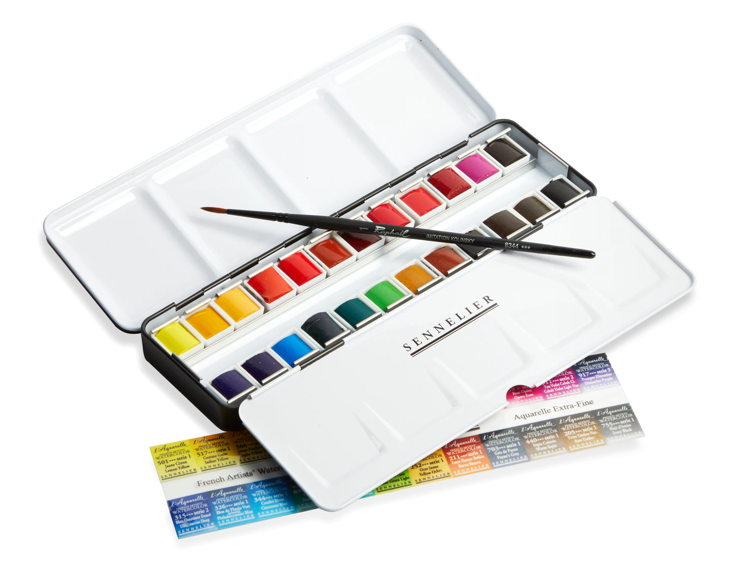 Set Acuarelas Sennelier "L´Acuarelle" Extrafinas - 24 Media Pastillas (En caja de metal)