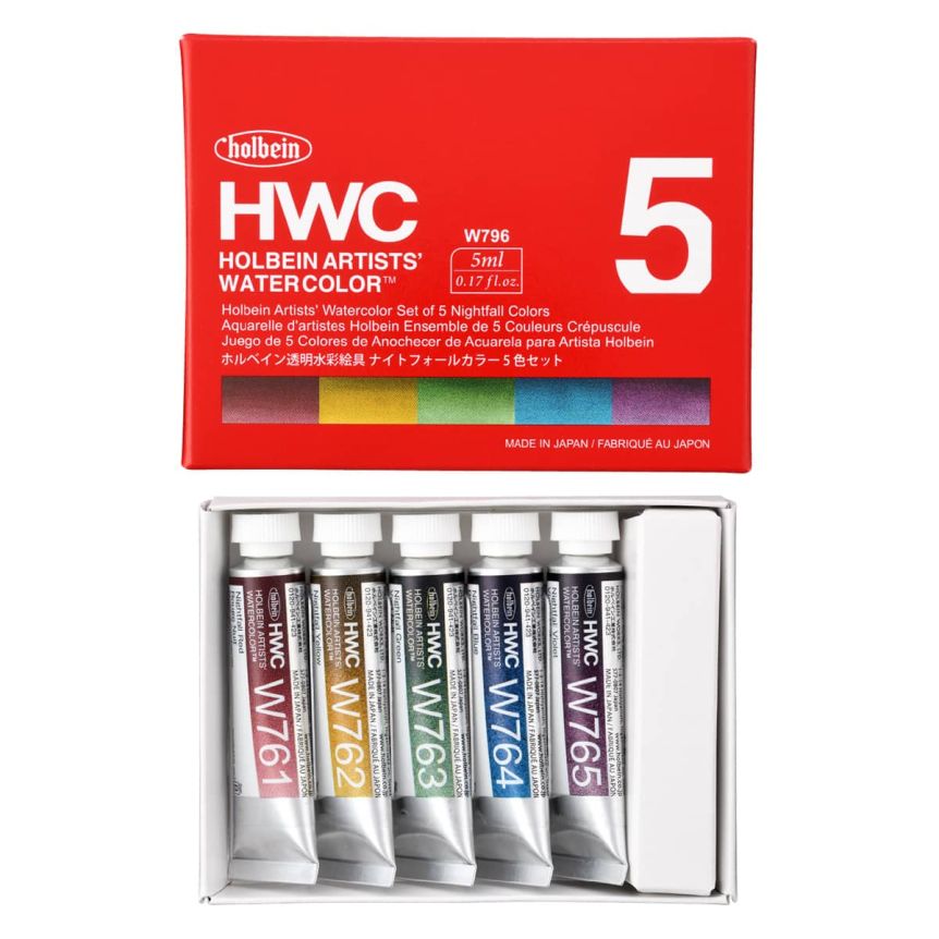 Set Acuarelas Holbein Nightfall 5 Colores Especiales