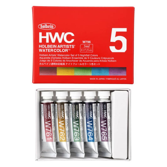 Set Acuarelas Holbein Nightfall 5 Colores Especiales
