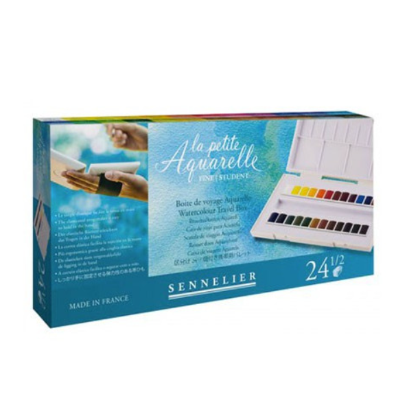 Set Acuarelas Sennelier "La Petite Acuarelle" Finas - 24 Media Pastillas