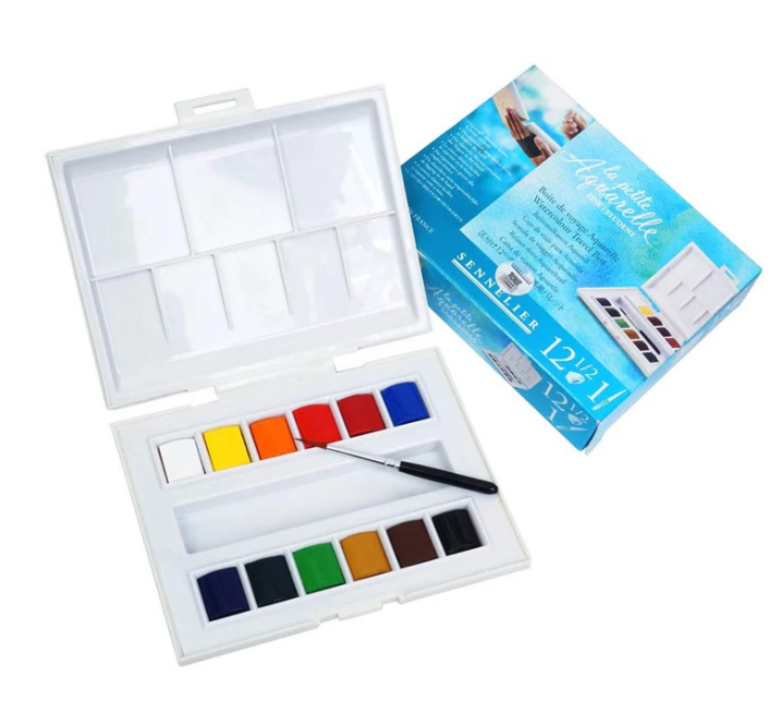 Set Acuarelas Sennelier "La Petite Aquarelle" Finas - 12 Media Pastillas
